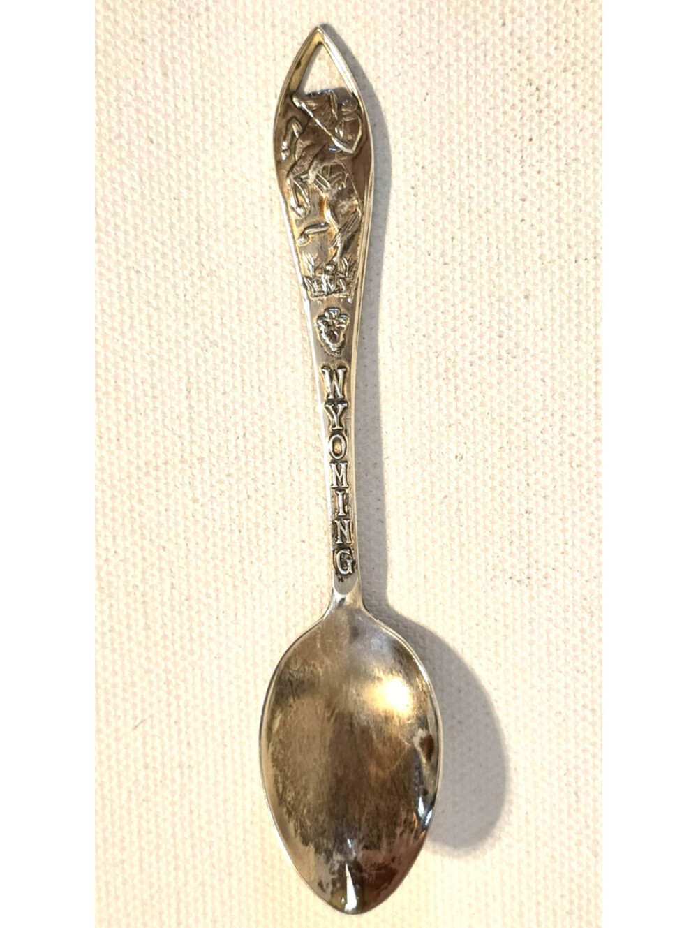 Vintage Sterling Silver Wyoming Souvenir Spoon Cowboy Bucking Bronco Bronco Ride